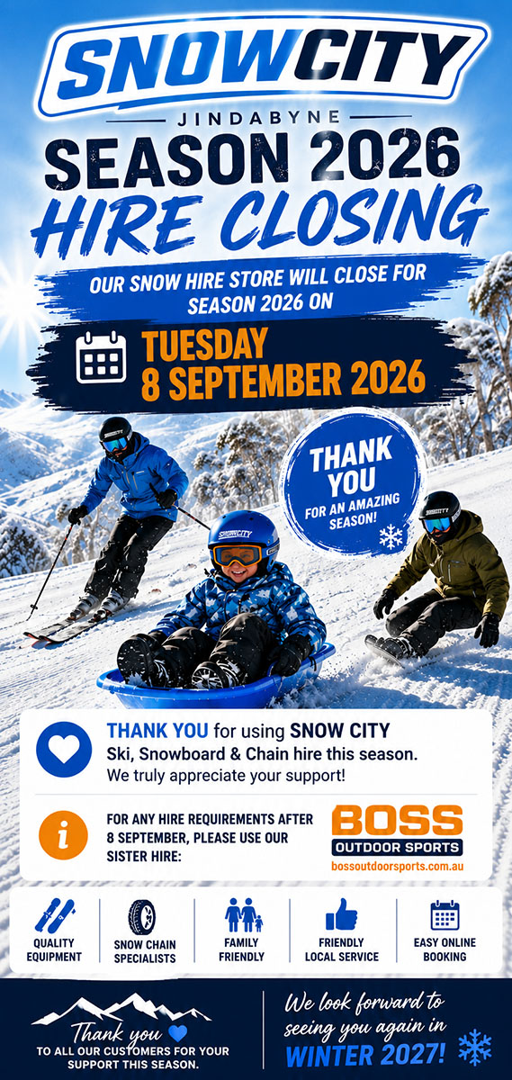 Jindabyne ski snowboard and chain hire at great rates